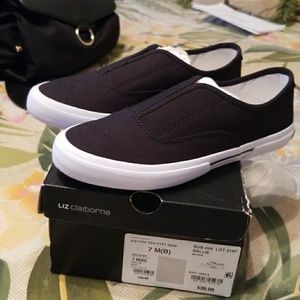 Liz Claiborne Black Slip On Sneakers